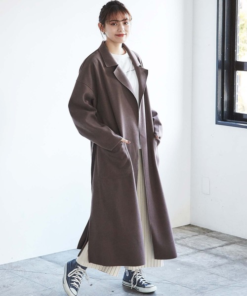 GeeRA(ジーラ)の「サイドスリットBIGロングコート(その他アウター・レディース・ブラウン/モカ/ミント・MEDIUM)」の18枚目の写真