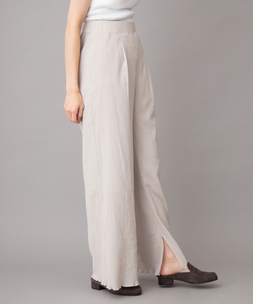 Munich（ミューニック）の「ツイストプリーツ　イージーワイドパンツ(セットアップ可)（その他パンツ・レディース・ブラック/ライトグリーン/アイボリー/ライトベージュ・S/M/XS）」の4枚目の写真