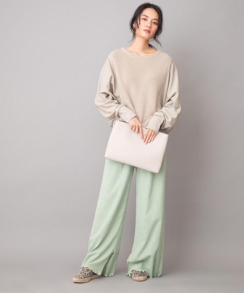 Munich（ミューニック）の「ツイストプリーツ　イージーワイドパンツ(セットアップ可)（その他パンツ・レディース・ブラック/ライトグリーン/アイボリー/ライトベージュ・S/M/XS）」の6枚目の写真