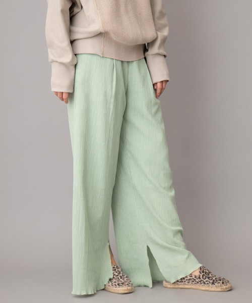 Munich（ミューニック）の「ツイストプリーツ　イージーワイドパンツ(セットアップ可)（その他パンツ・レディース・ブラック/ライトグリーン/アイボリー/ライトベージュ・S/M/XS）」の8枚目の写真
