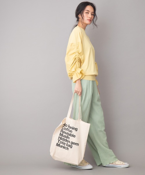 Munich（ミューニック）の「ツイストプリーツ　イージーワイドパンツ(セットアップ可)（その他パンツ・レディース・ブラック/ライトグリーン/アイボリー/ライトベージュ・S/M/XS）」の10枚目の写真