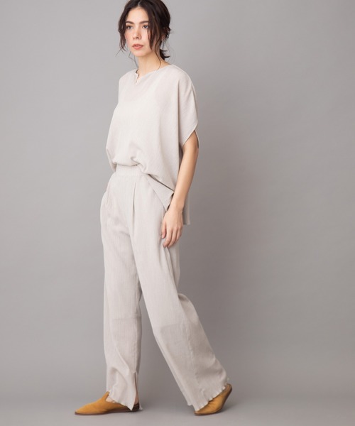 Munich（ミューニック）の「ツイストプリーツ　イージーワイドパンツ(セットアップ可)（その他パンツ・レディース・ブラック/ライトグリーン/アイボリー/ライトベージュ・S/M/XS）」の21枚目の写真