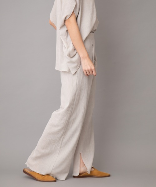 Munich（ミューニック）の「ツイストプリーツ　イージーワイドパンツ(セットアップ可)（その他パンツ・レディース・ブラック/ライトグリーン/アイボリー/ライトベージュ・S/M/XS）」の22枚目の写真