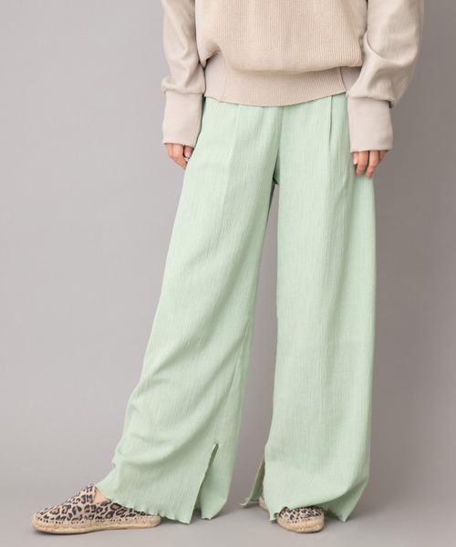 Munich（ミューニック）の「ツイストプリーツ　イージーワイドパンツ(セットアップ可)（その他パンツ・レディース・ブラック/ライトグリーン/アイボリー/ライトベージュ・S/M/XS）」の5枚目の写真
