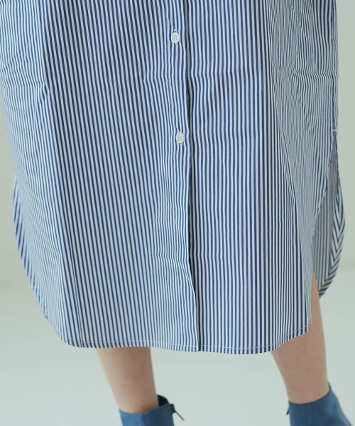 ワンピースタイプライターシャツワンピース ストライプ柄 シャツワンピース Ciaopanic チャオパニック のファッション