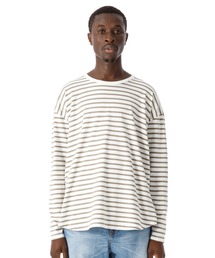 DAILY STANDARD by SANDINISTA（デイリースタンダードバイサンディニスタ）の「Cadet Easy Fit Round Border L-S Tee / イージフィットボーダー長袖Tシャツ（Tシャツ/カットソー・メンズ）」