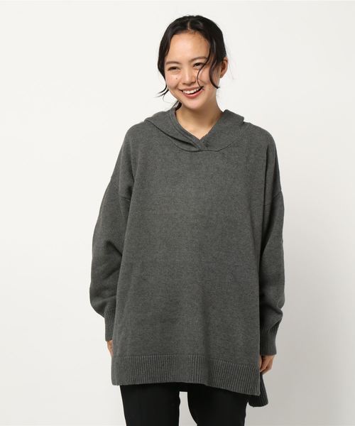 KOBE LETTUCE（コウベレタス）の「フーディーサイドスリットニットトップス（ニット/セーター・レディース・ミント/グレー/ラベンダー/ライトベージュ・FREE）」の7枚目の写真