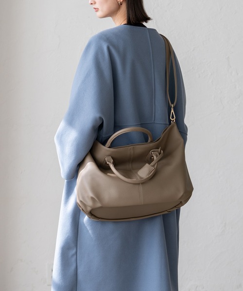 VitaFelice（ヴィータフェリーチェ）の「サイド折れ3wayトートーバッグ（トートバッグ・レディース・ブラック/グレー/キャメル/モカ/ベージュ系その他/ライトグレー/チャコール/ネイビー/ブラウン系/スモークピンク・FREE）」の18枚目の写真