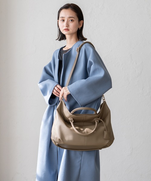 VitaFelice（ヴィータフェリーチェ）の「サイド折れ3wayトートーバッグ（トートバッグ・レディース・ブラック/グレー/キャメル/モカ/ベージュ系その他/ライトグレー/チャコール/ネイビー/ブラウン系/スモークピンク・FREE）」の21枚目の写真