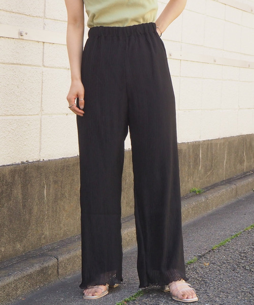 tiptop(ティップトップ)の「2020SS シアークリンクルパンツ(パンツ)」|ブラック