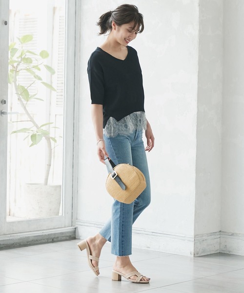 KOBE LETTUCE（コウベレタス）の「スクエアトゥワンベルトミュールサンダル（サンダル・レディース・ホワイト系その他/ブラック/ベージュ系その他/ブラウン系その他・L/LL/M/S）」の12枚目の写真