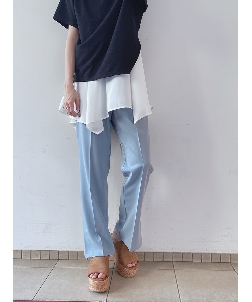 one way（ワンウェイ）の「センタープレススラックス（その他パンツ・レディース・ライトブルー/ベージュ/オレンジ/ライトグリーン・SMALL/MEDIUM）」の3枚目の写真