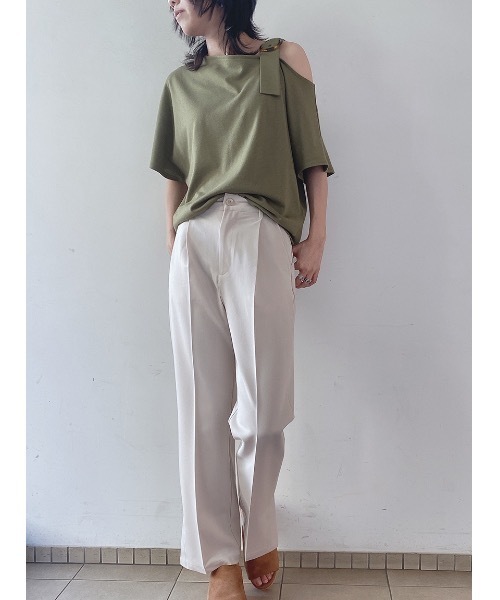 one way（ワンウェイ）の「センタープレススラックス（その他パンツ・レディース・ライトブルー/ベージュ/オレンジ/ライトグリーン・SMALL/MEDIUM）」の6枚目の写真