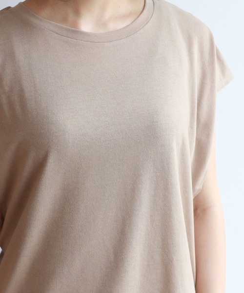 andme(アンドミー)の「フレンチスリーブ脇見え防止デザインTシャツ(Tシャツ/カットソー・レディース・ブラック/チャコールグレー/グレー系その他/ラベンダー/オフホワイト・M/L)」の21枚目の写真
