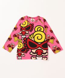 HYSTERIC MINI（ヒステリックミニ）の「HAPPY BABY総柄 ラグラン長袖Tシャツ（Tシャツ/カットソー・キッズ）」