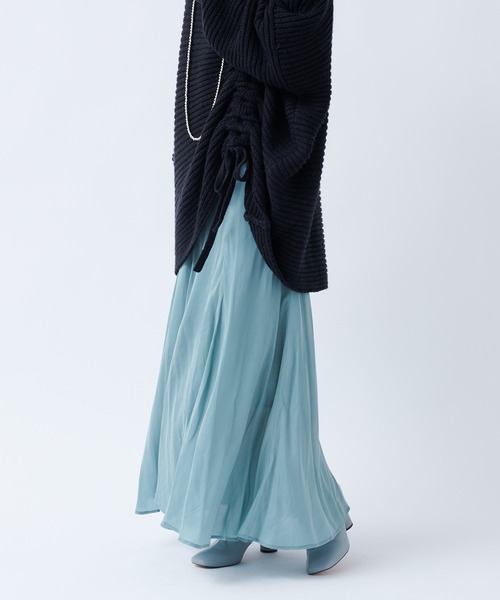 DouDou（ドゥドゥ）の「キュプラフレアスカート（スカート・レディース・オレンジ/ブルー/ベージュ/ベージュ系その他/ブラック・FREE）」の5枚目の写真