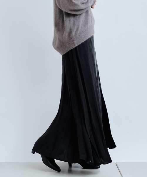 DouDou（ドゥドゥ）の「キュプラフレアスカート（スカート・レディース・オレンジ/ブルー/ベージュ/ベージュ系その他/ブラック・FREE）」の2枚目の写真