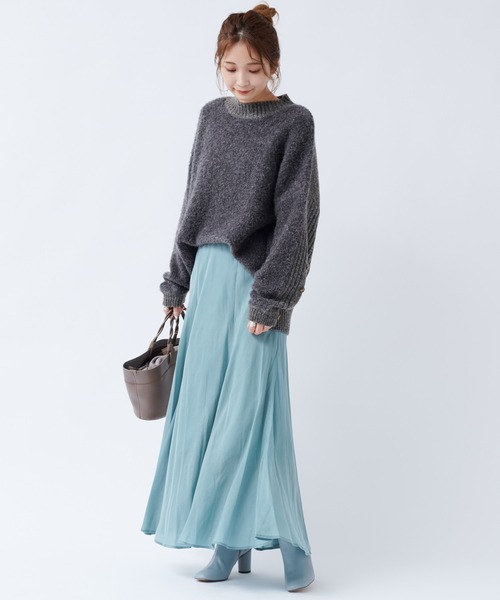 DouDou（ドゥドゥ）の「キュプラフレアスカート（スカート・レディース・オレンジ/ブルー/ベージュ/ベージュ系その他/ブラック・FREE）」の8枚目の写真