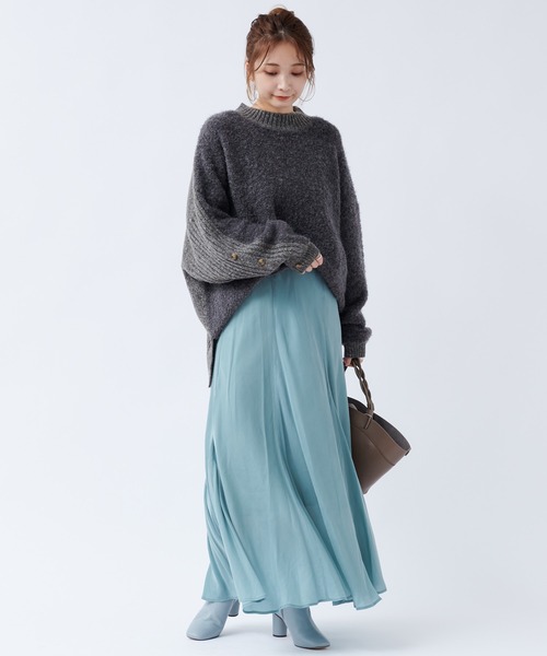 DouDou（ドゥドゥ）の「キュプラフレアスカート（スカート・レディース・オレンジ/ブルー/ベージュ/ベージュ系その他/ブラック・FREE）」の19枚目の写真