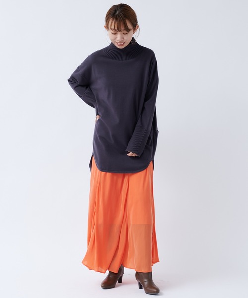 DouDou（ドゥドゥ）の「キュプラフレアスカート（スカート・レディース・オレンジ/ブルー/ベージュ/ベージュ系その他/ブラック・FREE）」の14枚目の写真