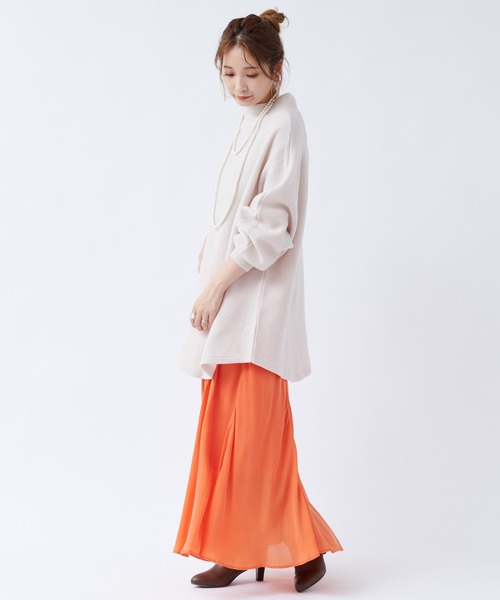 DouDou（ドゥドゥ）の「キュプラフレアスカート（スカート・レディース・オレンジ/ブルー/ベージュ/ベージュ系その他/ブラック・FREE）」の10枚目の写真