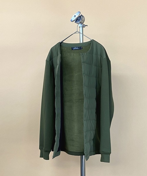 Beno（ビーノ）の「インナーダウン アクティビカル ノーカラー フロント ダウン ブルゾン（ダウンジャケット/コート・メンズ・ブラック/ネイビー/ベージュ/カーキ/カモフラージュ/チャコールグレー・L/LL/M）」の8枚目の写真