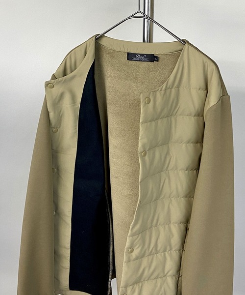 Beno（ビーノ）の「インナーダウン アクティビカル ノーカラー フロント ダウン ブルゾン（ダウンジャケット/コート・メンズ・ブラック/ネイビー/ベージュ/カーキ/カモフラージュ/チャコールグレー・L/LL/M）」の16枚目の写真