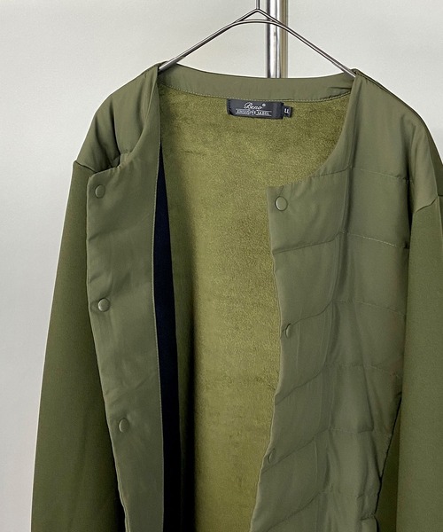 Beno（ビーノ）の「インナーダウン アクティビカル ノーカラー フロント ダウン ブルゾン（ダウンジャケット/コート・メンズ・ブラック/ネイビー/ベージュ/カーキ/カモフラージュ/チャコールグレー・L/LL/M）」の14枚目の写真