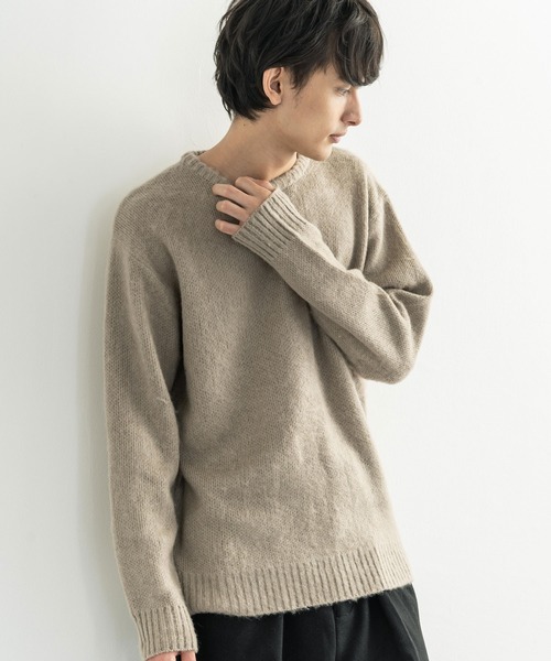 Rocky Monroe(ロッキーモンロー)の「モヘアタッチ起毛 オーバーサイズ クルーネックニット(ニット/セーター・メンズ・チャコール/ベージュ/テラコッタ/ブラック・M/L)」の1枚目の写真