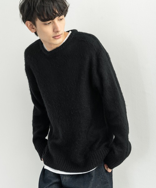 Rocky Monroe(ロッキーモンロー)の「モヘアタッチ起毛 オーバーサイズ クルーネックニット(ニット/セーター・メンズ・チャコール/ベージュ/テラコッタ/ブラック・M/L)」の5枚目の写真