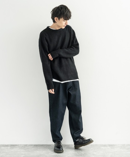 Rocky Monroe(ロッキーモンロー)の「モヘアタッチ起毛 オーバーサイズ クルーネックニット(ニット/セーター・メンズ・チャコール/ベージュ/テラコッタ/ブラック・M/L)」の7枚目の写真