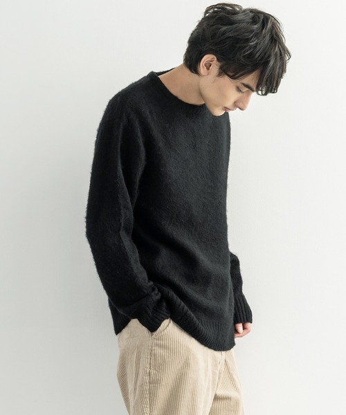 Rocky Monroe(ロッキーモンロー)の「モヘアタッチ起毛 オーバーサイズ クルーネックニット(ニット/セーター・メンズ・チャコール/ベージュ/テラコッタ/ブラック・M/L)」の8枚目の写真
