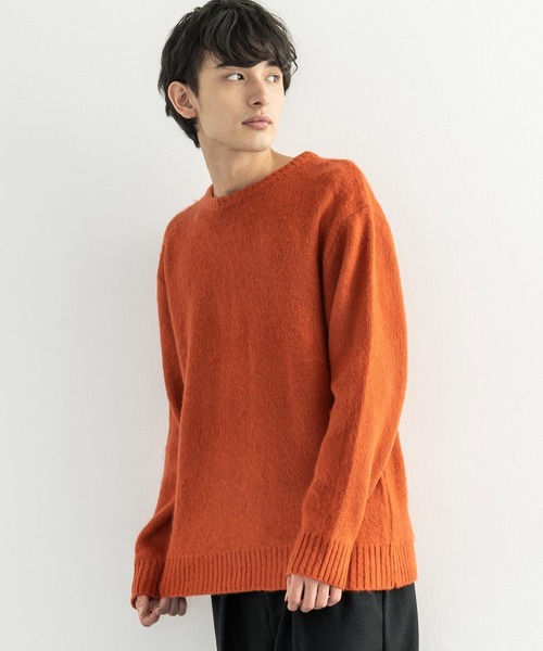 Rocky Monroe(ロッキーモンロー)の「モヘアタッチ起毛 オーバーサイズ クルーネックニット(ニット/セーター・メンズ・チャコール/ベージュ/テラコッタ/ブラック・M/L)」の13枚目の写真