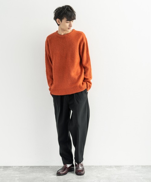 Rocky Monroe(ロッキーモンロー)の「モヘアタッチ起毛 オーバーサイズ クルーネックニット(ニット/セーター・メンズ・チャコール/ベージュ/テラコッタ/ブラック・M/L)」の14枚目の写真
