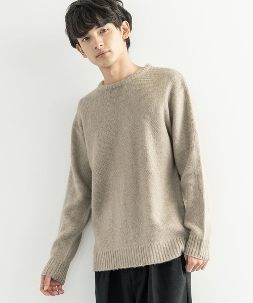 Rocky Monroe(ロッキーモンロー)の「モヘアタッチ起毛 オーバーサイズ クルーネックニット(ニット/セーター・メンズ・チャコール/ベージュ/テラコッタ/ブラック・M/L)」の16枚目の写真