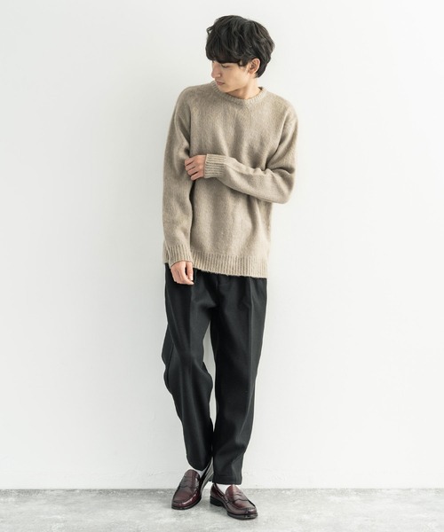Rocky Monroe(ロッキーモンロー)の「モヘアタッチ起毛 オーバーサイズ クルーネックニット(ニット/セーター・メンズ・チャコール/ベージュ/テラコッタ/ブラック・M/L)」の18枚目の写真