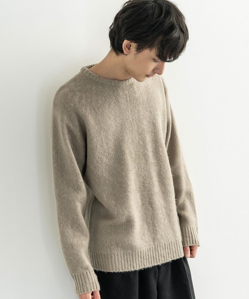 Rocky Monroe(ロッキーモンロー)の「モヘアタッチ起毛 オーバーサイズ クルーネックニット(ニット/セーター・メンズ・チャコール/ベージュ/テラコッタ/ブラック・M/L)」の19枚目の写真