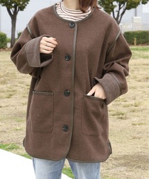 PairPair | パイピングミドルコート(ノーカラーコート)