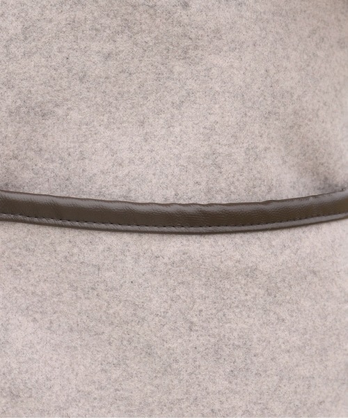 PairPair（ペアペア）の「パイピングミドルジャケット（ノーカラーコート・レディース・ブラウン/ライトベージュ・FREE）」の14枚目の写真