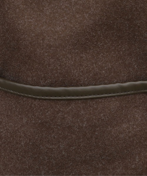 PairPair（ペアペア）の「パイピングミドルジャケット（ノーカラーコート・レディース・ブラウン/ライトベージュ・FREE）」の18枚目の写真