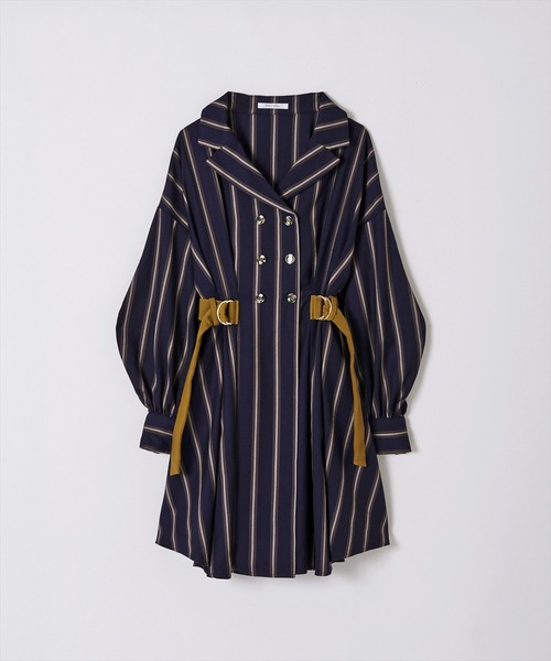 ストライプダブルボタンワンピース ストライプダブルボタンワンピース | axes femme online shop