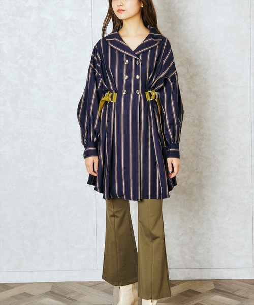 REDYAZEL（レディアゼル）の「ストライプダブルボタンミニシャツ