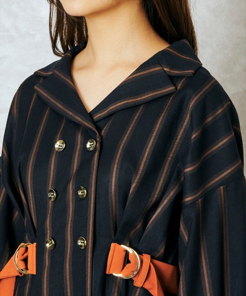 ストライプダブルボタンワンピース ストライプダブルボタンワンピース | axes femme online shop