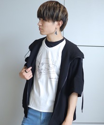 ﾗﾌｨー天竺VﾈｯｸPRINT TEE