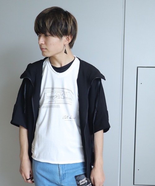 rovtski（ロフトスキー）の「ﾗﾌｨー天竺VﾈｯｸPRINT TEE（Tシャツ/カットソー・メンズ・その他4/その他6/その他12/その他10/その他3/その他7/その他/その他2/その他1/その他5/その他11/その他13/その他9/その他8・MEDIUM/LARGE）」の5枚目の写真