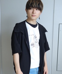 ラフィー天竺VネックPRINT TEE