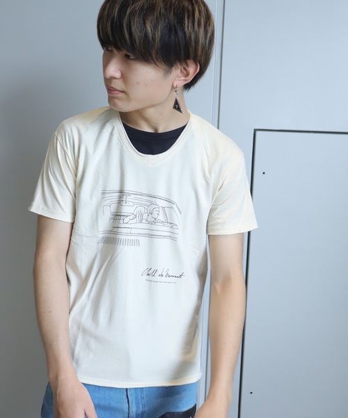 rovtski（ロフトスキー）の「ﾗﾌｨー天竺VﾈｯｸPRINT TEE（Tシャツ/カットソー・メンズ・その他4/その他6/その他12/その他10/その他3/その他7/その他/その他2/その他1/その他5/その他11/その他13/その他9/その他8・MEDIUM/LARGE）」の12枚目の写真