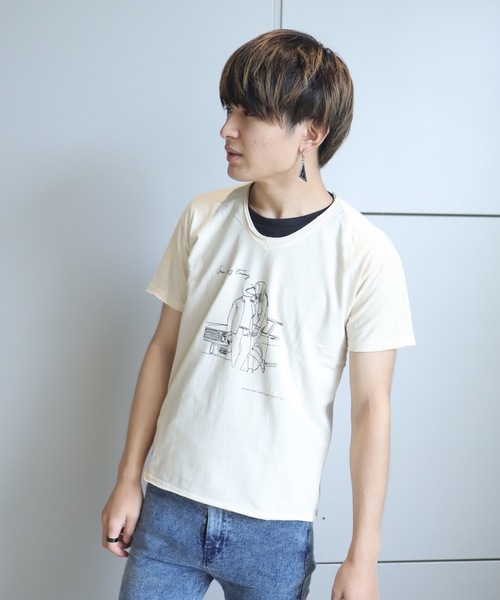 rovtski（ロフトスキー）の「ﾗﾌｨー天竺VﾈｯｸPRINT TEE（Tシャツ/カットソー・メンズ・その他4/その他6/その他12/その他10/その他3/その他7/その他/その他2/その他1/その他5/その他11/その他13/その他9/その他8・MEDIUM/LARGE）」の13枚目の写真