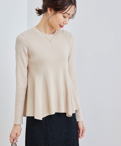 ROPE' PICNIC(ロペピクニック)の「【マシンウォッシャブル】ペプラムニットプルオーバー(ニット/セーター・レディース・ブラック/ベージュ/サックスブルー/グリーン系その他/ピンク系その他2・38)」の20枚目の写真