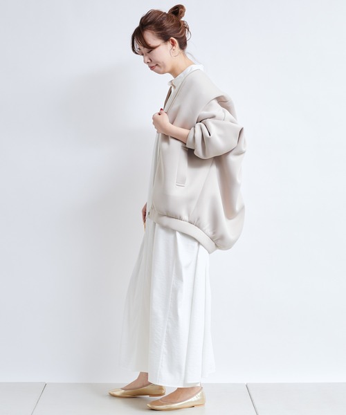 DouDou（ドゥドゥ）の「ギャザーボリュームカフタンワンピース（ワンピース・レディース・ホワイト/チャコールグレー/グリーン・FREE）」の15枚目の写真